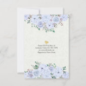 EAT Drink & Be Married ウェディング フラワー ゴールド スクリプト 招待状 (裏面)