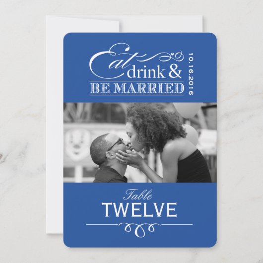 Eat, Drink & be Married - テーブル席札 招待状 (正面)