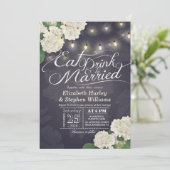 Eat Drink & Be Married フラワー ストリング ライト ウェディング 招待状 (スタンド正面)