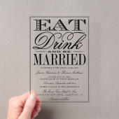 Eat, Drink & Be Married モダン・タイポグラフィー・ウェディング アクリル招待状 (インサイチュ (ポータブル))