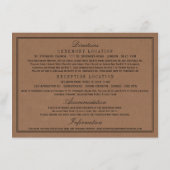 Eat, Drink & Be Married ラスティック クラフト ウェディング エンクロージャーカード (裏面)