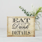 Eat, Drink & Be Married ヴィンテージウェディング 招待状 (スタンド正面)