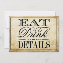Eat, Drink & Be Married ヴィンテージウェディング 招待状