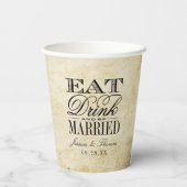 Eat, Drink & Be Married! ヴィンテージウェディング 紙コップ (裏面)