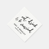 Eat Drink & Be Married 手書きタイポグラフィ スタンダードカクテルナプキン (角)