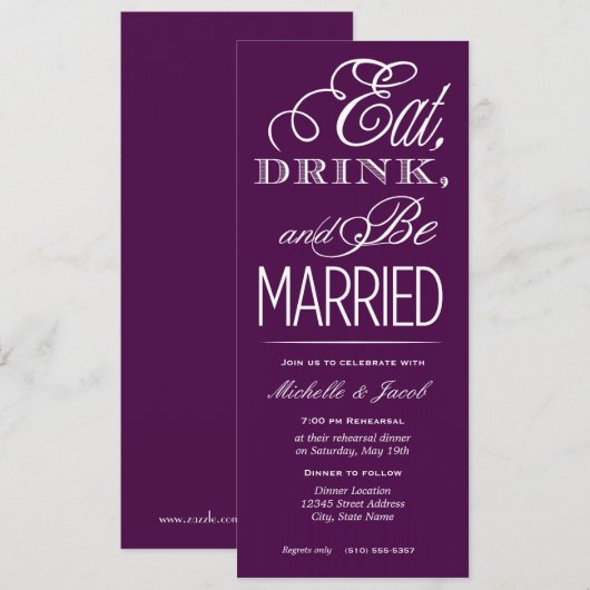 Eat, Drink, Be Married 招待状 (正面/裏面)