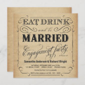 Eat Drink be Married 結婚式招待状 招待状 (正面/裏面)