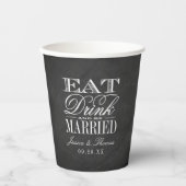 Eat, Drink & Be Married! 黒板ウェディング 紙コップ (正面)