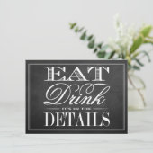 Eat, Drink & Be Married 黒板結婚式 エンクロージャーカード (スタンド正面)