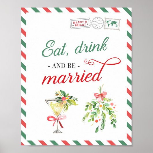 Eat Drink Be Married Christmas Wedding Engagement ポスター (正面)