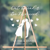 Eat, Drink & Be Married Personalized Wedding アクリルサイン (ニュートラル)