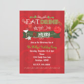 EAT+DRINK+&+BE+MERRY クリスマス・ホリデー招待状 招待状 (スタンド正面)