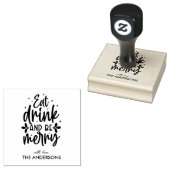 Eat Drink & Be Merry Custom Family ラバースタンプ (押印)