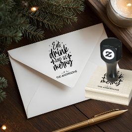 Eat Drink & Be Merry Custom Family ラバースタンプ