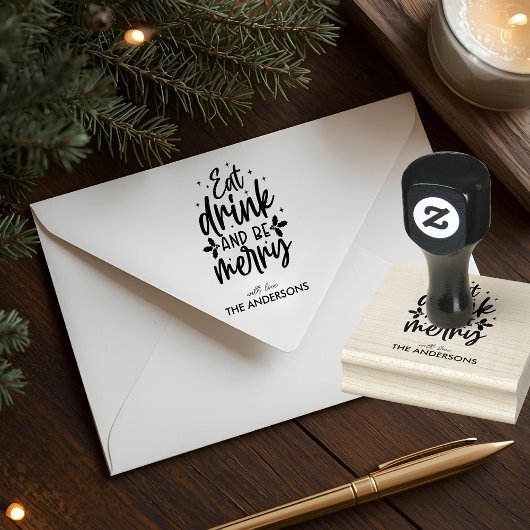 Eat Drink & Be Merry Custom Family ラバースタンプ