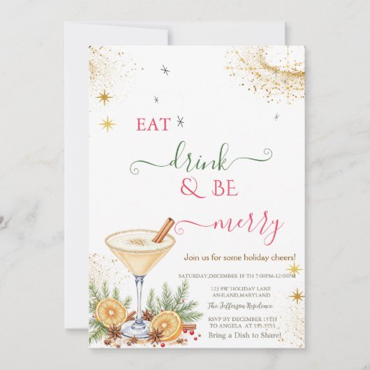 Eat Drink & Be Merry Holiday Cocktail 招待状 (正面)
