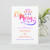 Eat Drink Be Merry Pink Christmas Potluck 招待状 (スタンド正面)