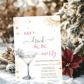 Eat Drink & Be Merry Snowflake Cocktail 招待状