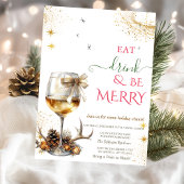 Eat Drink & Be Merry Wine Glass Bow 招待状