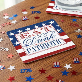 Eat, Drink & Be Patriotic | 7月4日パーティー スクエアペーパーコースター