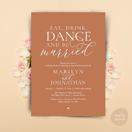 Eat, Drink, Dance, Be Married, ウェディング+エルパメント 招待状