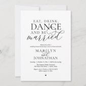 Eat Drink Dance Be Married ウェディング エロープメント 招待状 (正面)
