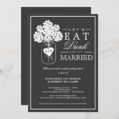 Eat Drink & Get Married カップルシャワーの招待状 招待状 (正面/裏面)