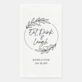 Eat, Drink & Laugh オリジナル名入り 紙 ディナー ナプキン