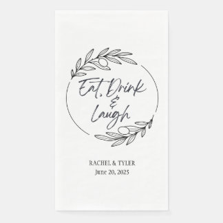 Eat, Drink & Laugh オリジナル名入り 紙 ディナー ナプキン