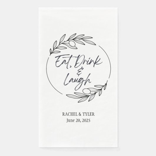 Eat, Drink & Laugh オリジナル名入り 紙 ディナー ナプキン (正面)