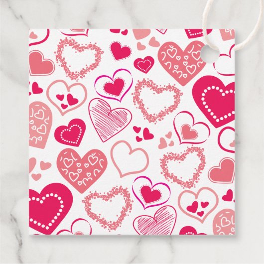 "Eat, Drink & Love" バレンタインデーのブライズシャワー フェイバータグ (裏面)