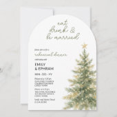 Eat Drink Married アーチ クリスマス リハーサル ディナー 招待状 (正面)