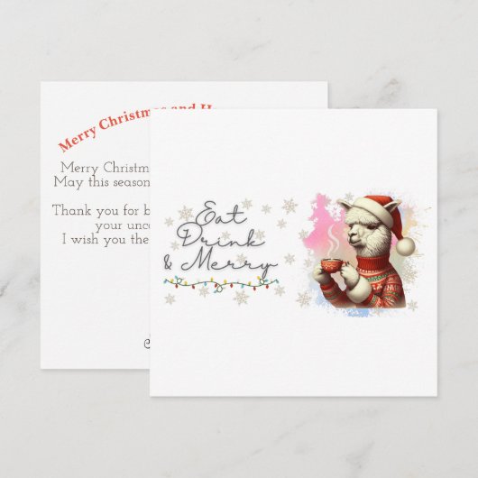 Eat Drink & Merry Christmas Card (正面/裏面)