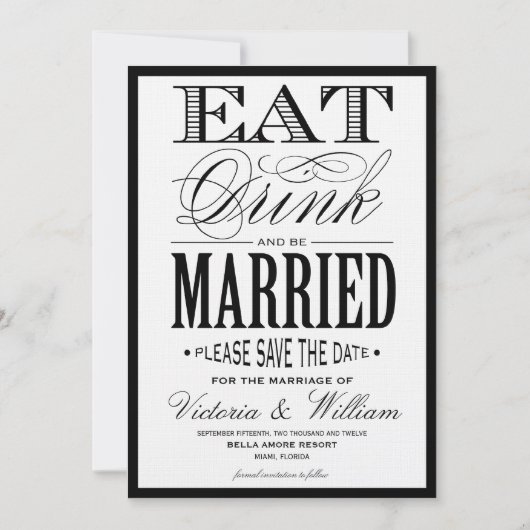 EAT,DRINK | SAVE THE DATEのお知らせ セーブザデート (正面)