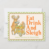 Eat Drink Sleigh Tropical Christmas Chinoiserie シーズンカード (正面)