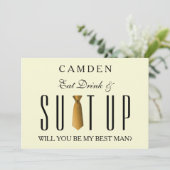 Eat Drink & Suitup Gold Will you be my Bestman Inv 招待状 (スタンド正面)