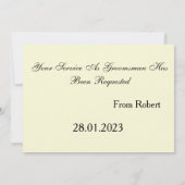 Eat Drink & Suitup Gold Will you be my Bestman Inv 招待状 (裏面)