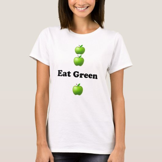 Eat Greenデザインの女性用Tシャツ Tシャツ (正面)