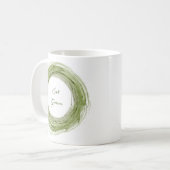 Eat Greenデザインの陶器マグカップ コーヒーマグカップ (正面左)