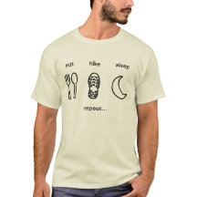 Eat Hike Sleep Repeat シンプル モダン おもしろ Tシャツ