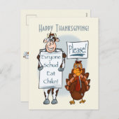 Eat More Chicken Thanksgiving Holiday Card シーズンポストカード (正面/裏面)