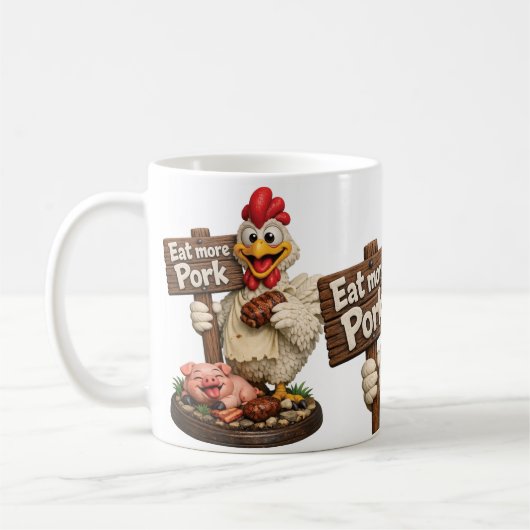 Eat More Pork コーヒーマグカップ (左)