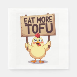 Eat More Tofu Funny Chicken Protest スタンダードランチョンナプキン
