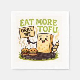 Eat More Tofu – Grill Me Instead BBQ Protest  スタンダードカクテルナプキン
