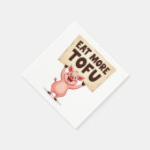Eat More Tofu – Pig Protest Napkin スタンダードカクテルナプキン (角)