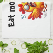 Eat More Tofu with Panicked Funny Chicken キッチンタオル (折り畳み)