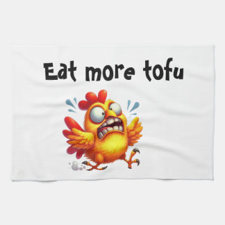 Eat More Tofu with Panicked Funny Chicken キッチンタオル