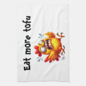 Eat More Tofu with Panicked Funny Chicken キッチンタオル (縦)