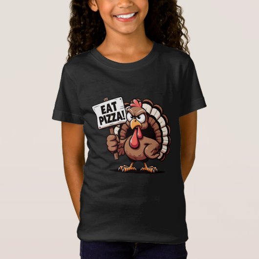 Eat Pizza, Funny Thanksgiving turkey Tシャツ (正面)