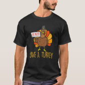 Eat Pizza Save A Turkey Thanksgiving 2022 Men Wome Tシャツ (正面)